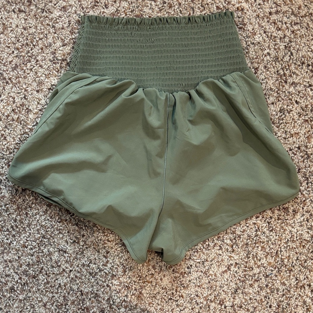 Aerie High-Waisted Green Shorts